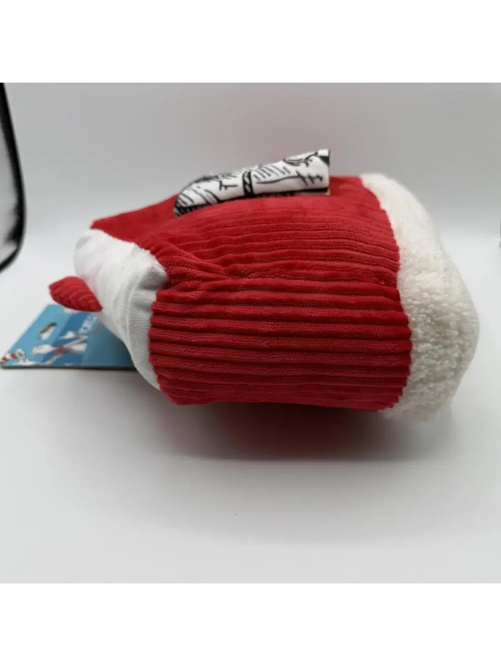 Dr Seuss Cat in the Hat Plush Dog Toy with Squeaker House Red Corduroy Exterior